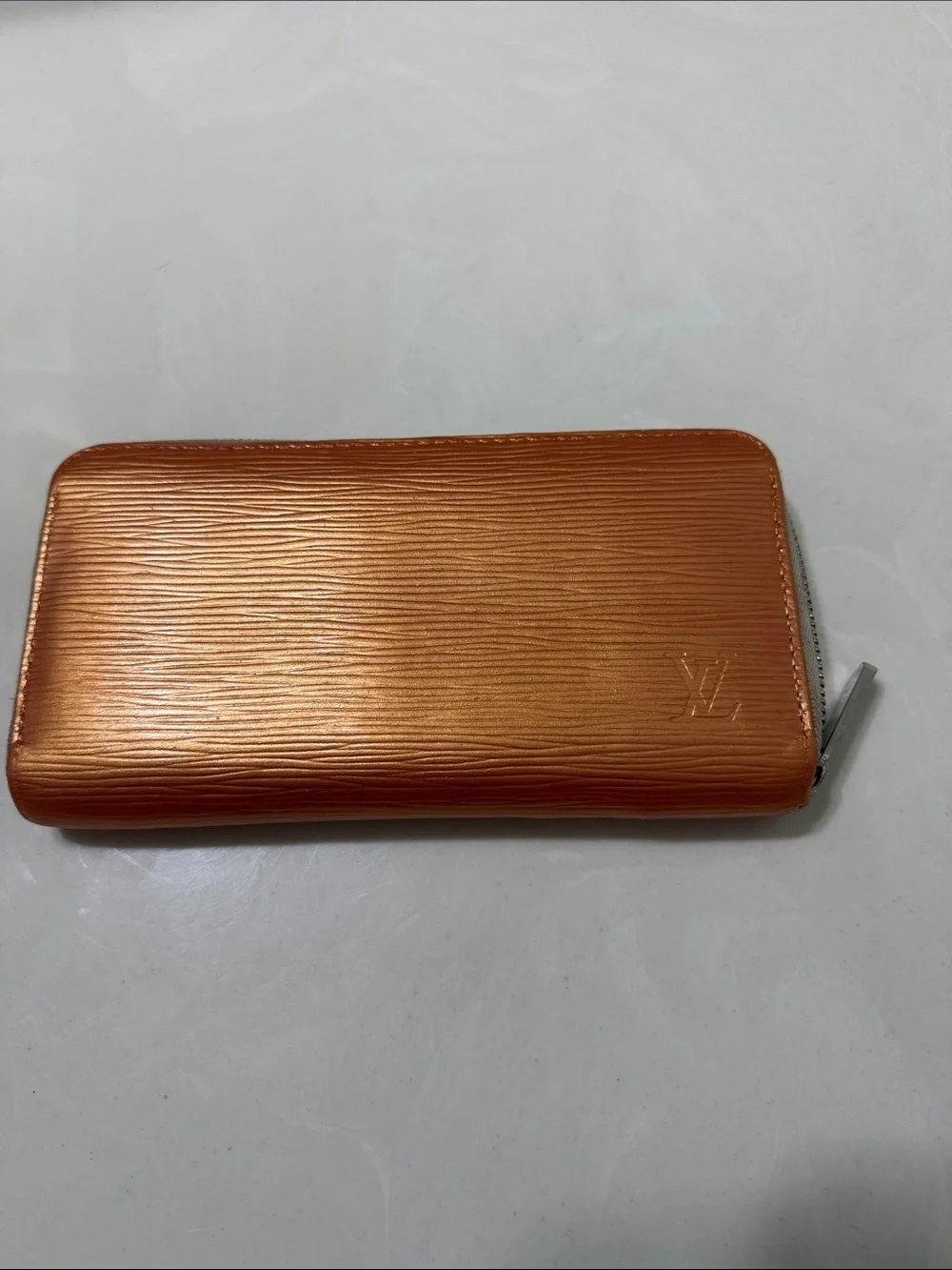 Louis Vuitton Orange Gradient Epi Zip Wallet in box and with LV Dusty